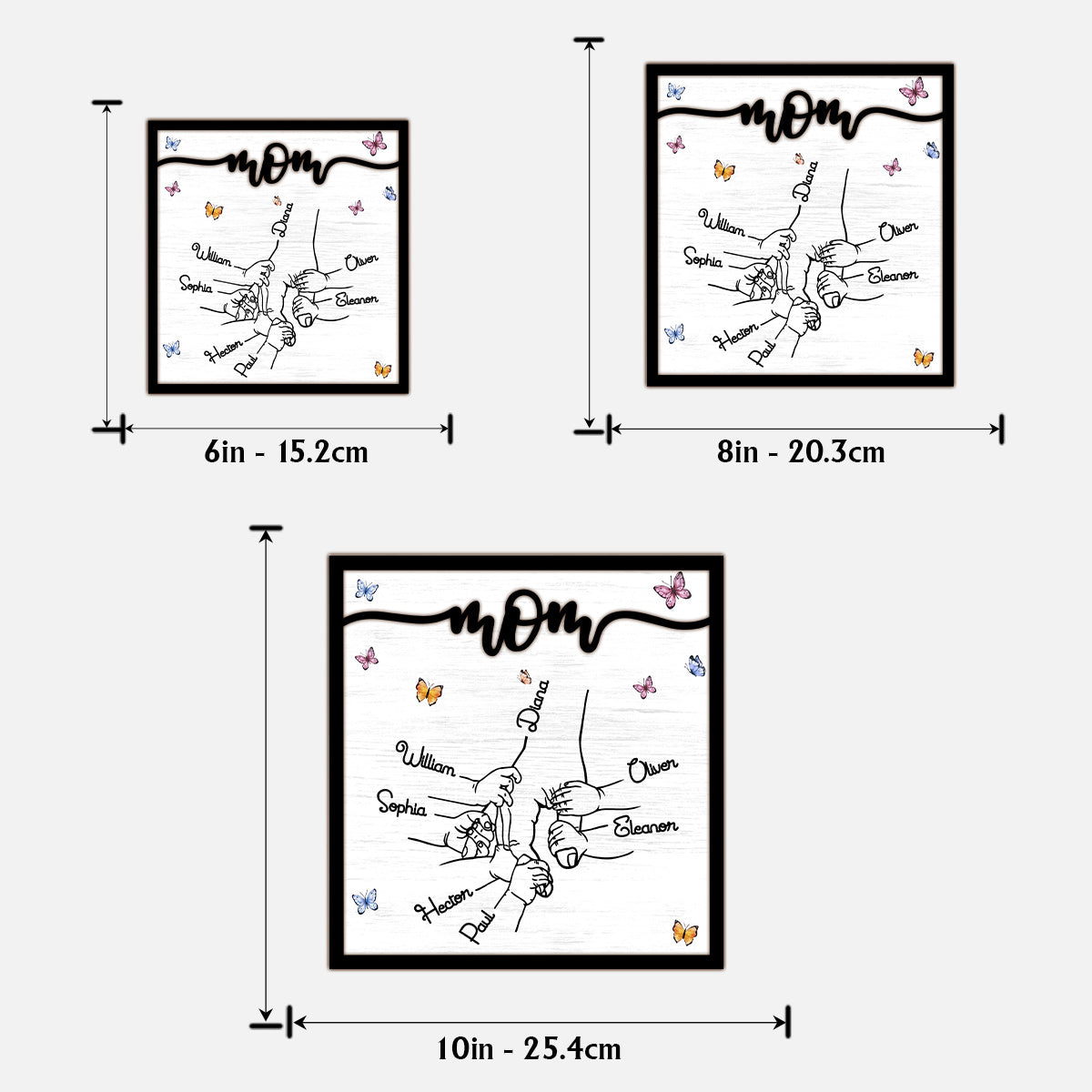 Hold My Hand - Personalized Grandma 2 Layered Wood Sign / Wood Plaque