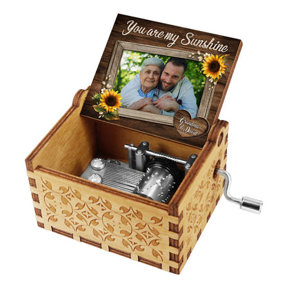 You Are My Sunshine - Gift for mom, grandma, grandpa, daughter, son, granddaughter, grandson, friend, sister, brother, aunt, uncle, dad - Personalized Hand Crank Music Box