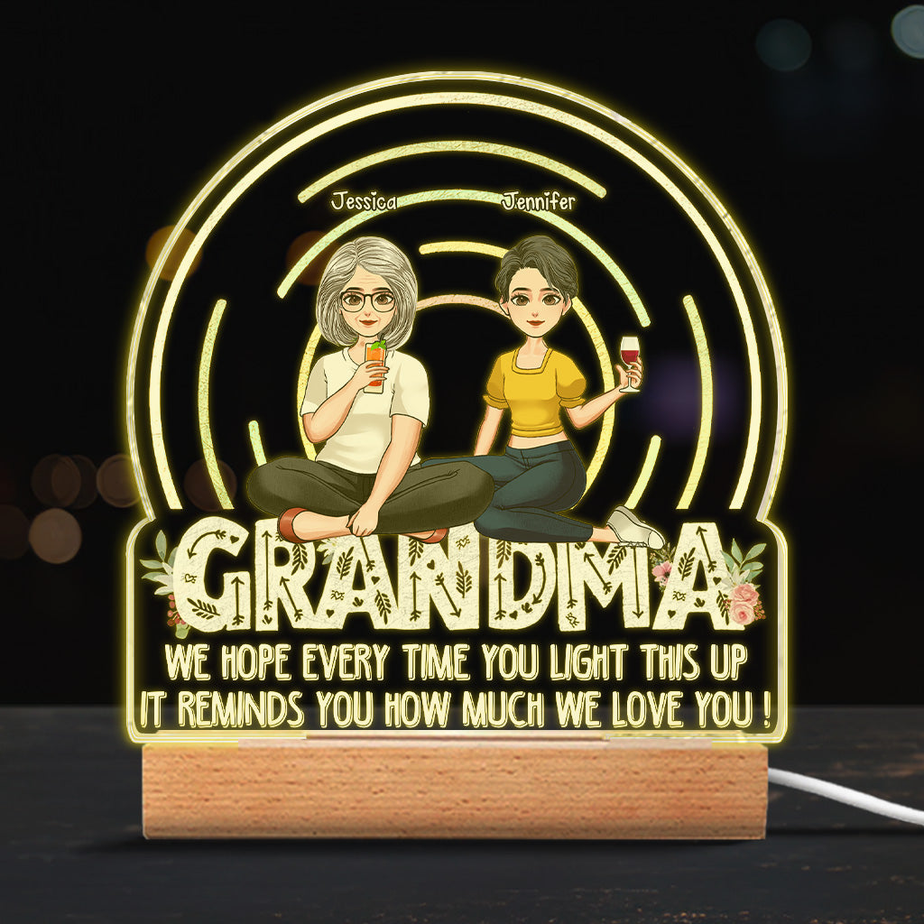 We Hope Every Time You Light - Gift for mom, grandma - Personalized Shaped Plaque Light Base