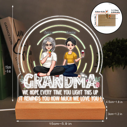 We Hope Every Time You Light - Gift for mom, grandma - Personalized Shaped Plaque Light Base