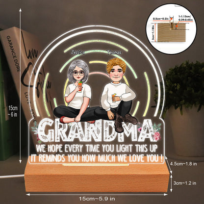 We Hope Every Time You Light - Gift for mom, grandma - Personalized Shaped Plaque Light Base