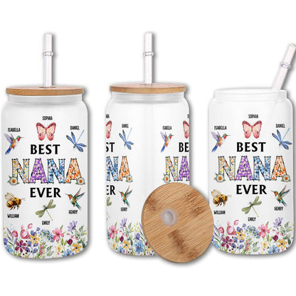 Best Mom Nana Ever - Personalized Mother Can Glass