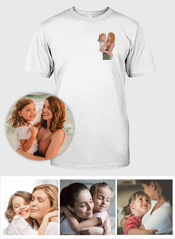 Custom 2D Photo - Personalized Mother Embroidered T-shirt