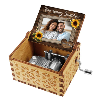 You Are My Sunshine - Gift for mom, grandma, grandpa, daughter, son, granddaughter, grandson, friend, sister, brother, aunt, uncle, dad - Personalized Hand Crank Music Box