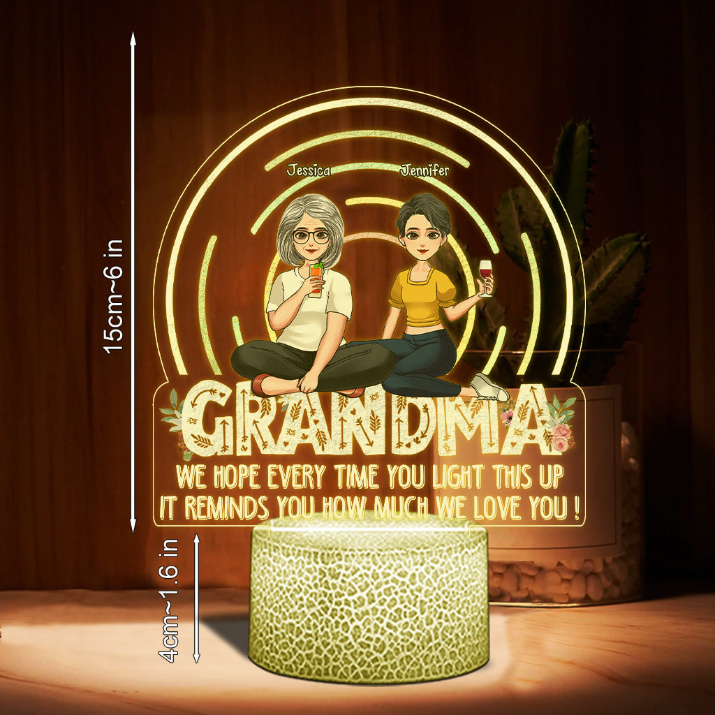 We Hope Every Time You Light - Gift for mom, grandma - Personalized Shaped Plaque Light Base