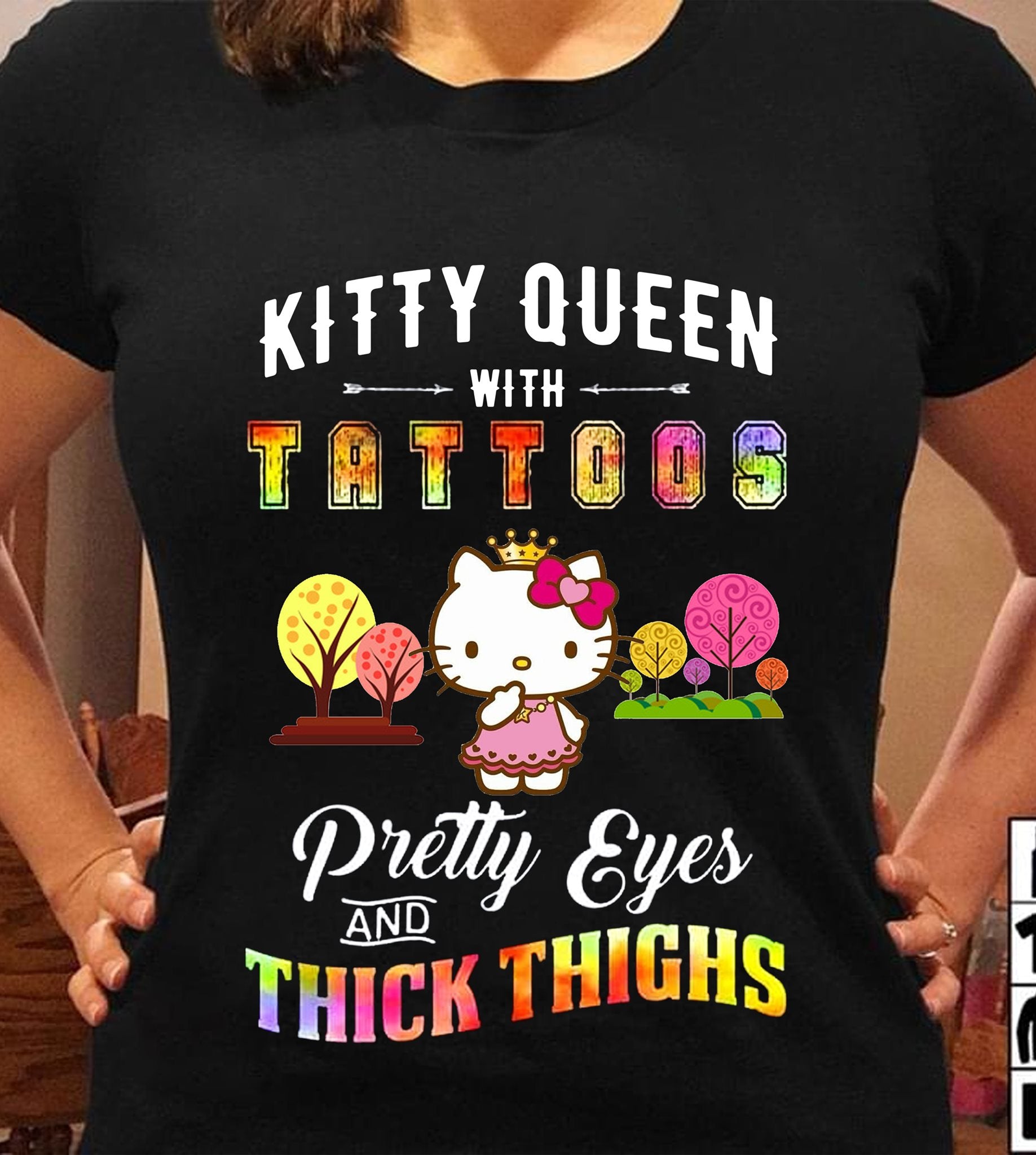 Queen With Tattoos White Kitten T-shirt and Hoodie 0823