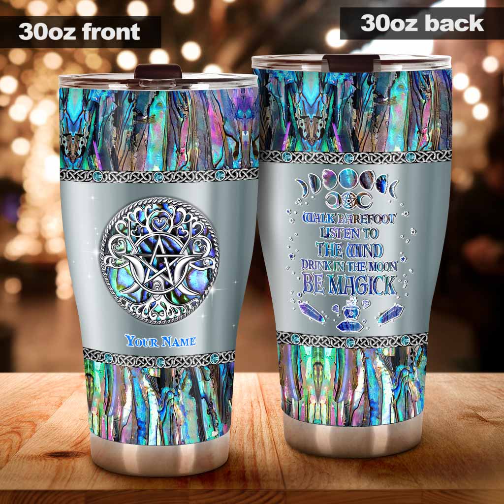 Drink In The Moon Be Magick Moon - Personalized Witch Tumbler With 3D Pattern Print