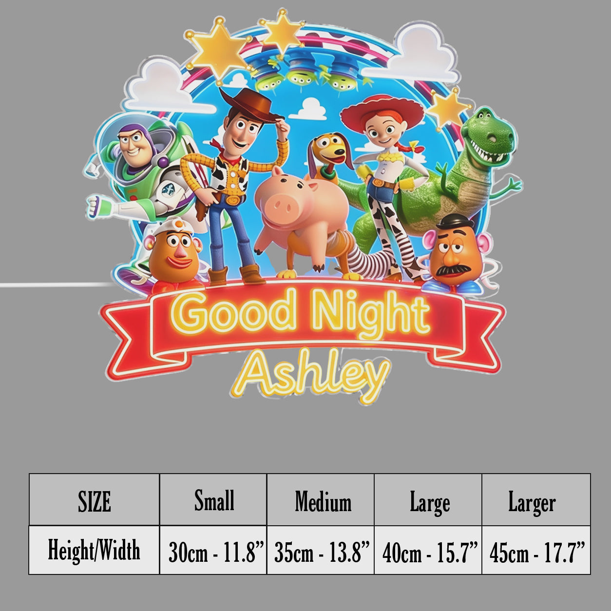 The Story Of The Toys, Happy Birthday - Personalized Movie For Kids Neon LED Light Sign