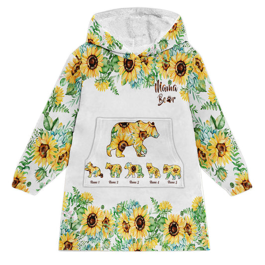 Mama Bear - Personalized Mother's Day Mother Blanket Hoodie