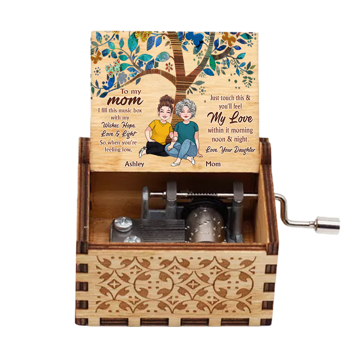 To My Mom - Personalized Mother's Day Mother Hand Crank Music Box