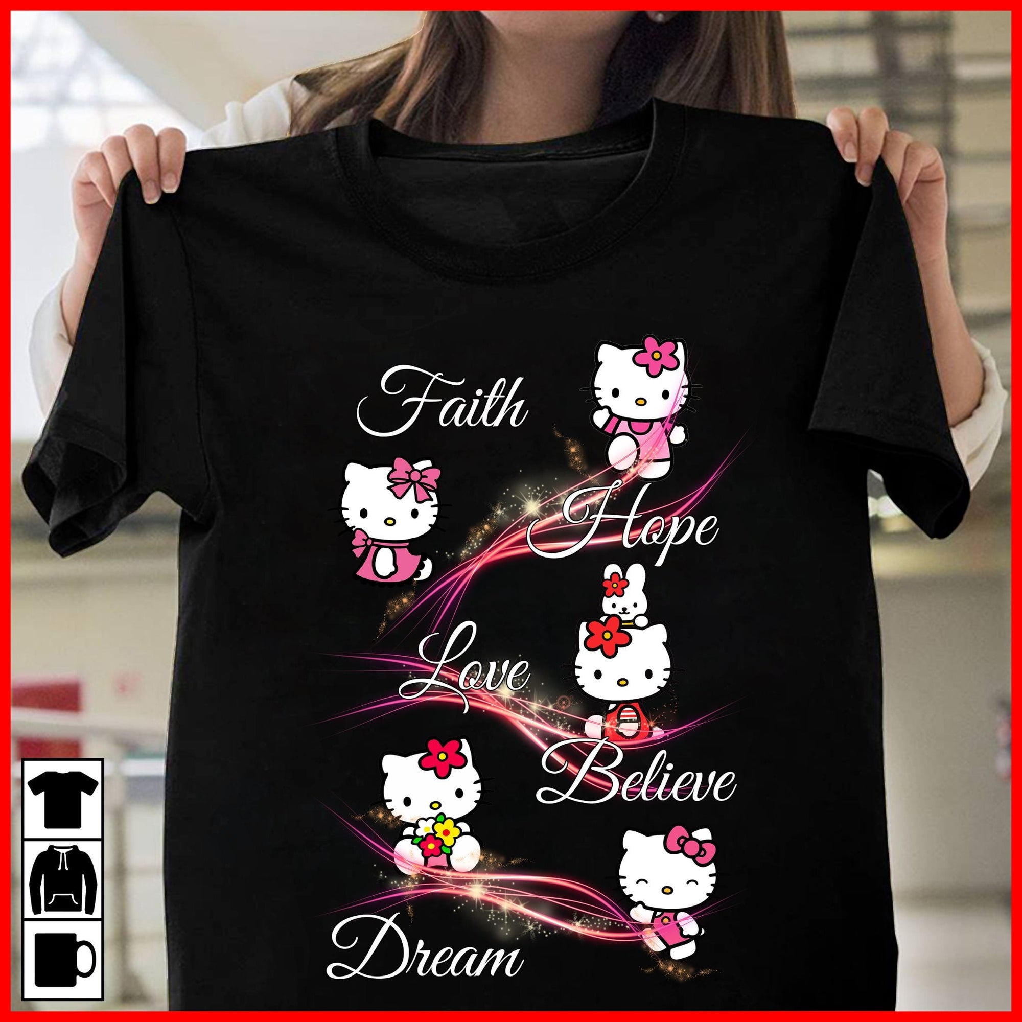 Faith Hope Love White Kitten T-shirt and Hoodie 0823