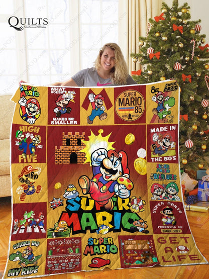 Retro Mushrooms Super Plumber Quilt 0523