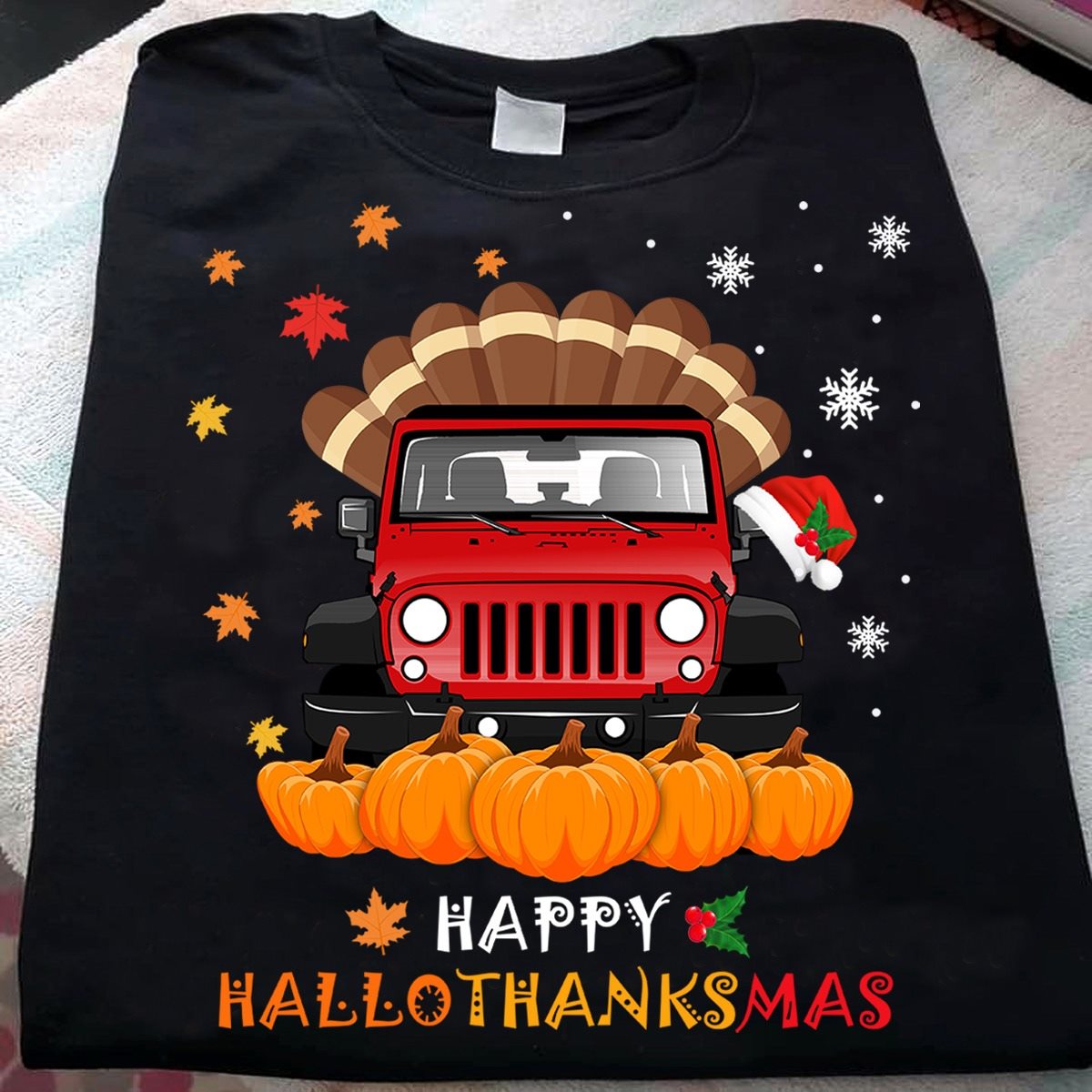 Happy Hallothanksmas Car T-shirt and Hoodie 0823