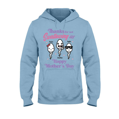 Thanks For Not Swallowing Us - Personalized Mother's Day Mother T-shirt and Hoodie