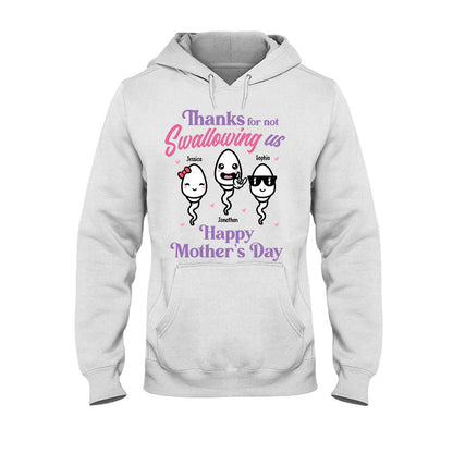 Thanks For Not Swallowing Us - Personalized Mother's Day Mother T-shirt and Hoodie