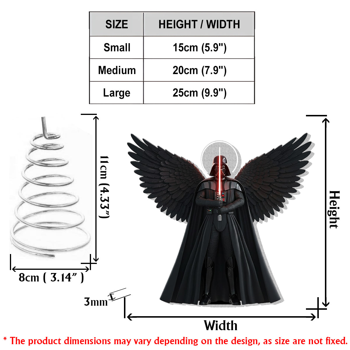 Merry Christmas - The Force LED Light Tree Topper