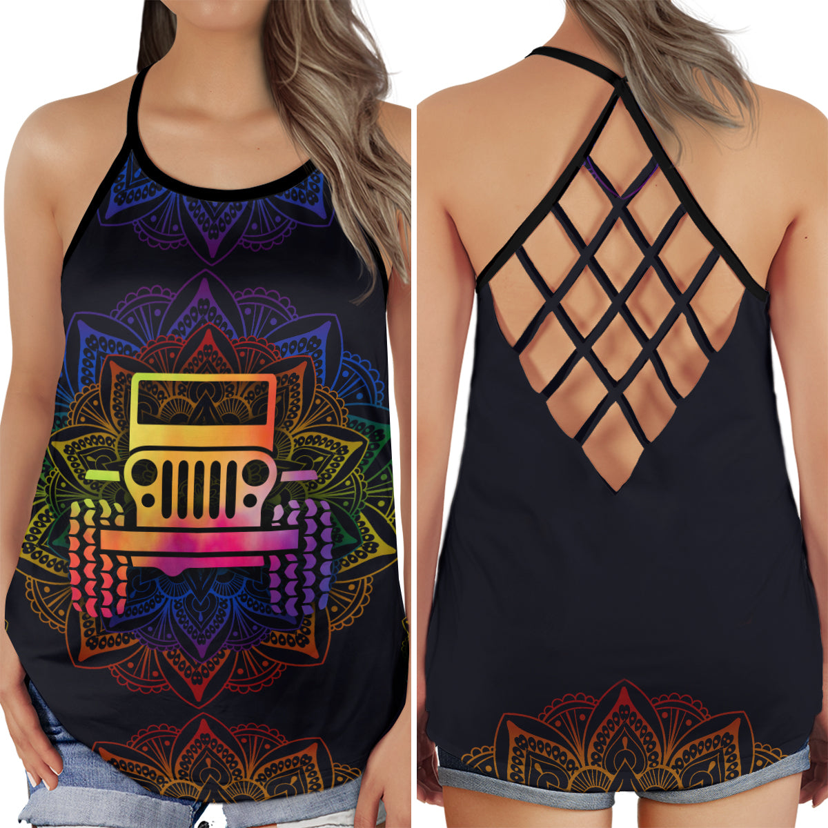 So Beautiful Mandala Car Cross Tank Top 0523