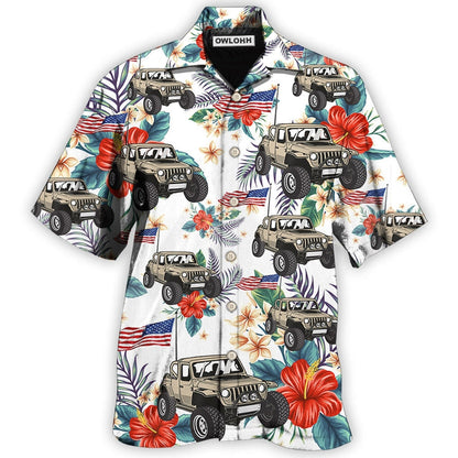 Independence Day Flower Style Car Hawaiian Shirt 0523