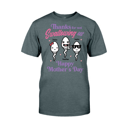 Thanks For Not Swallowing Us - Personalized Mother's Day Mother T-shirt and Hoodie