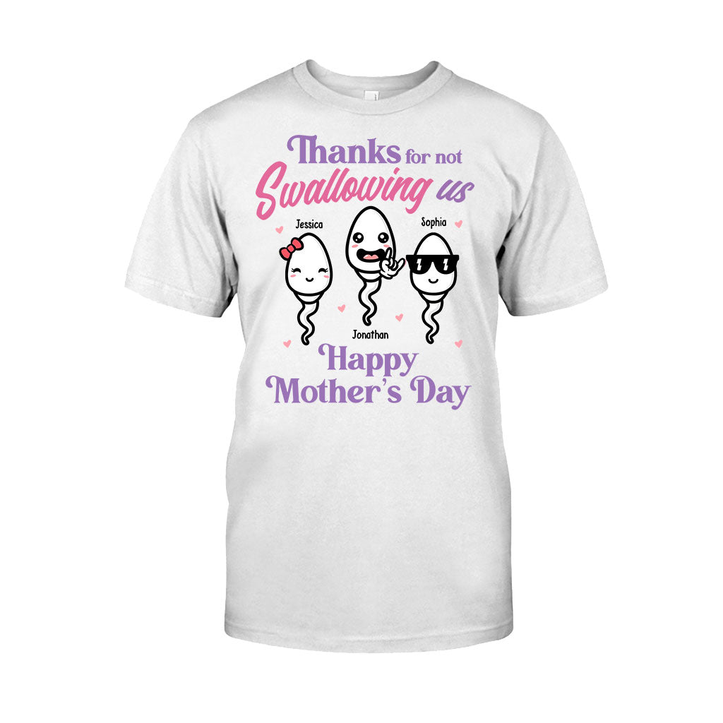 Thanks For Not Swallowing Us - Personalized Mother's Day Mother T-shirt and Hoodie