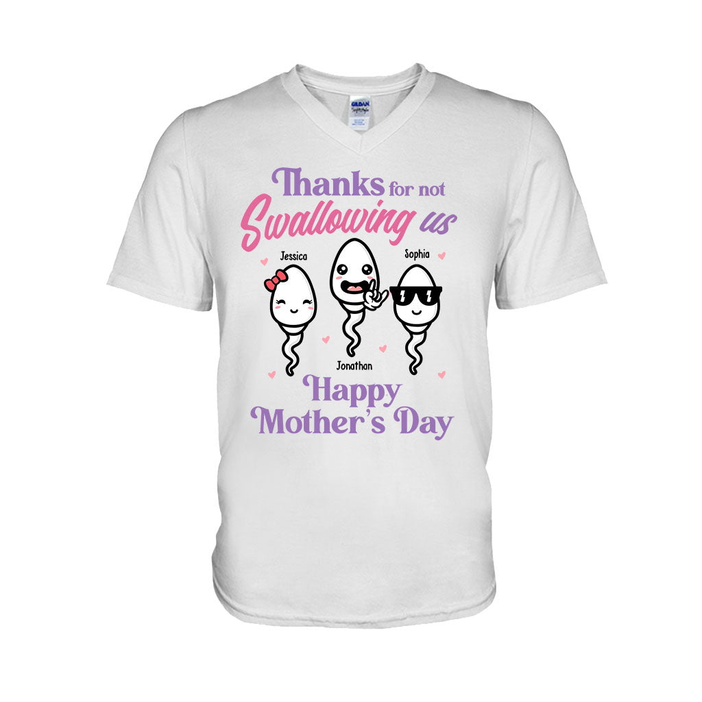 Thanks For Not Swallowing Us - Personalized Mother's Day Mother T-shirt and Hoodie