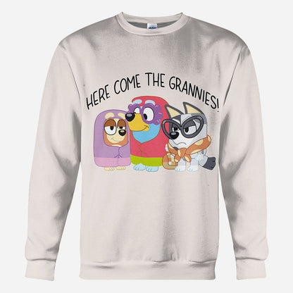 Here Comes The Grannies - Personalized Grandma All Over Shirt