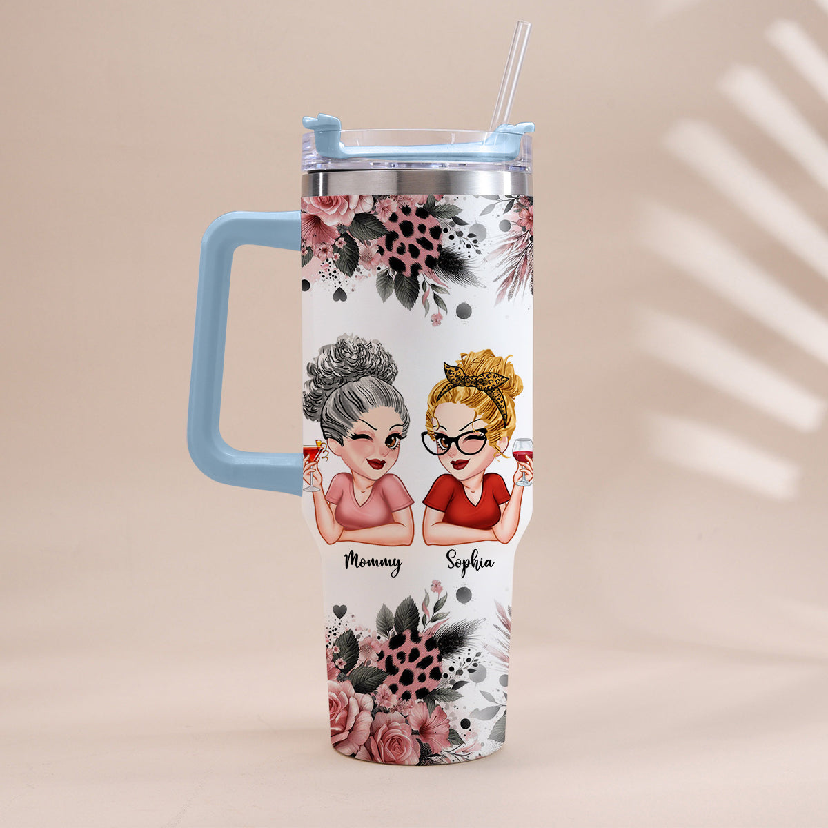 To My Daughter Happy Mother‘s Day - Personalized Mother Tumbler With Handle