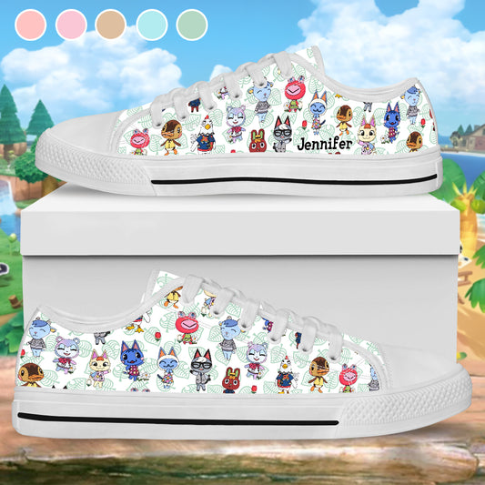 Island Critters Villagers Pick Me Up - Personalized Animal Farm Low Top Shoes