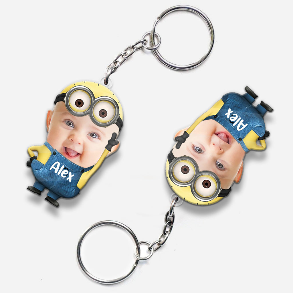 Upload Photo Custom Face Cute Baby - Personalized Grandma Custom Shaped Keychain