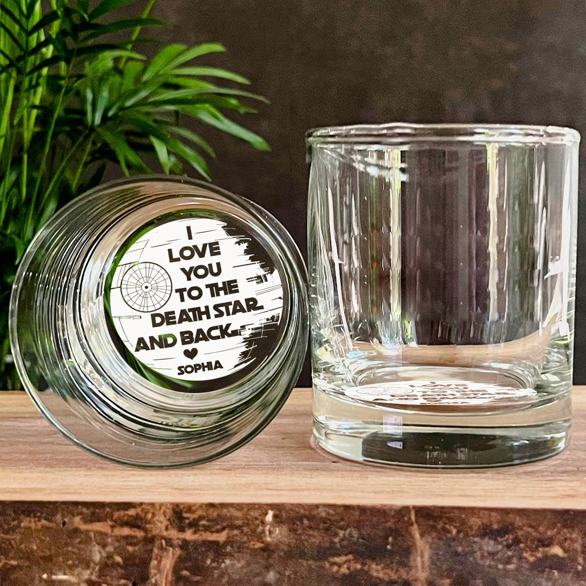 I Love You To The Death Star And Back - Personalized The Force Engraved Whiskey Glass