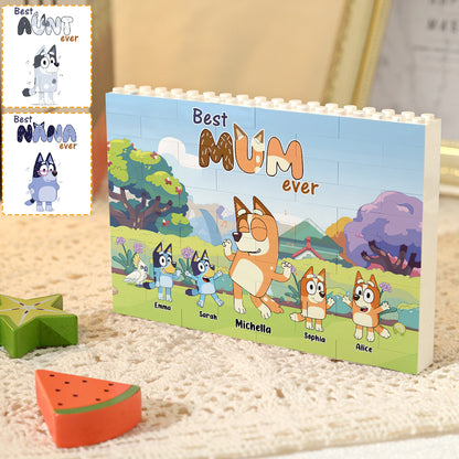 Best Family Ever - Personalized Mother One-sided Horizontal Rectangle Building Brick Blocks