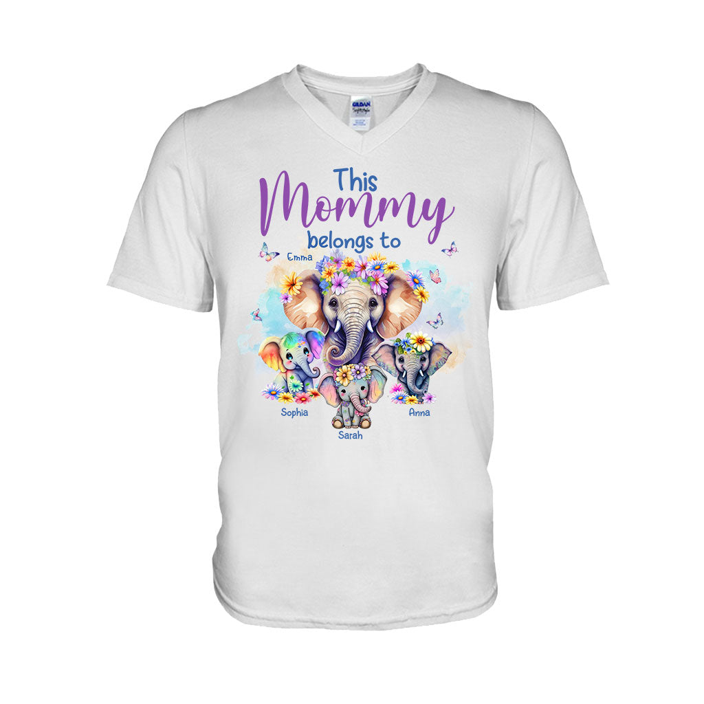 Elephants This Mommy Belongs To - Personalized Mother T-shirt And Hoodie