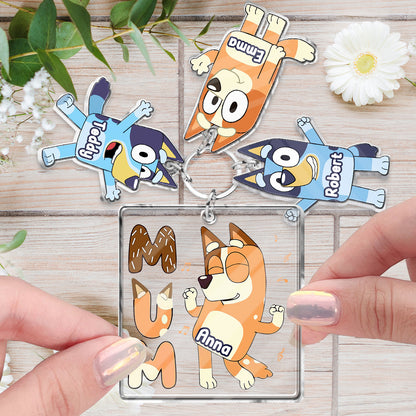 Cool Mom Dad Nana - Personalized Mother Keychain with Charms