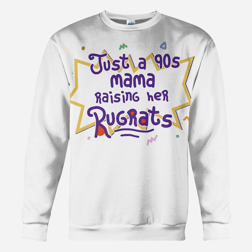 Just A Mama Raising Her Kids - Personalized 90's Cartoon All Over Shirt