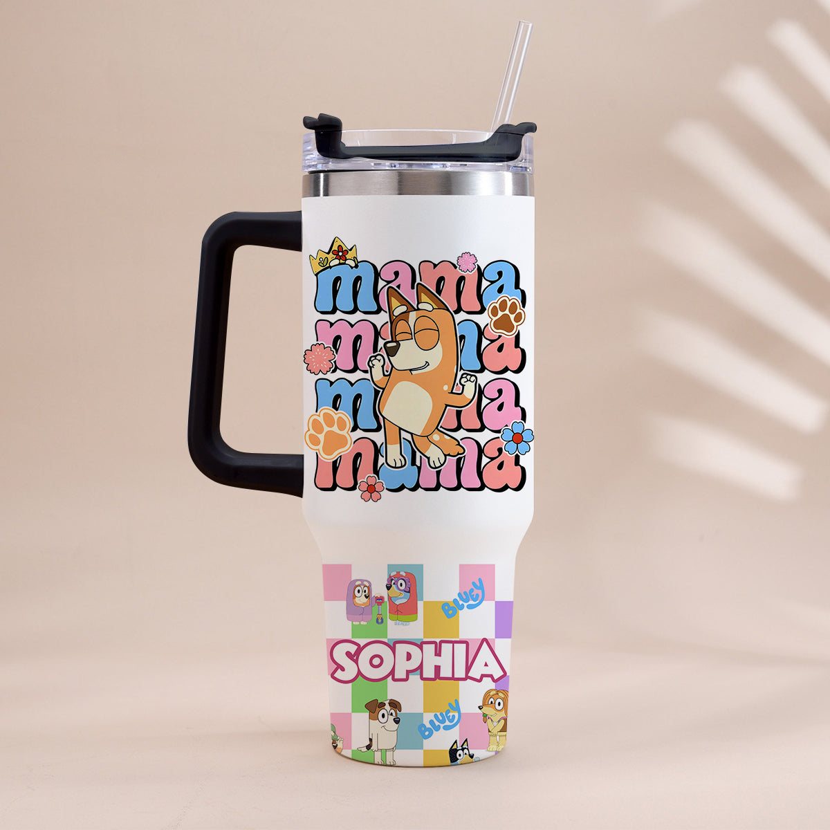 Blue Mama - Personalized Mouse Tumbler With Handle