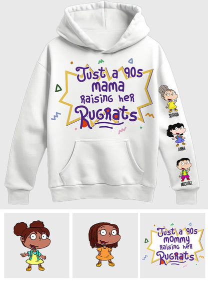 Just A Mama Raising Her Kids - Personalized 90's Cartoon All Over Shirt