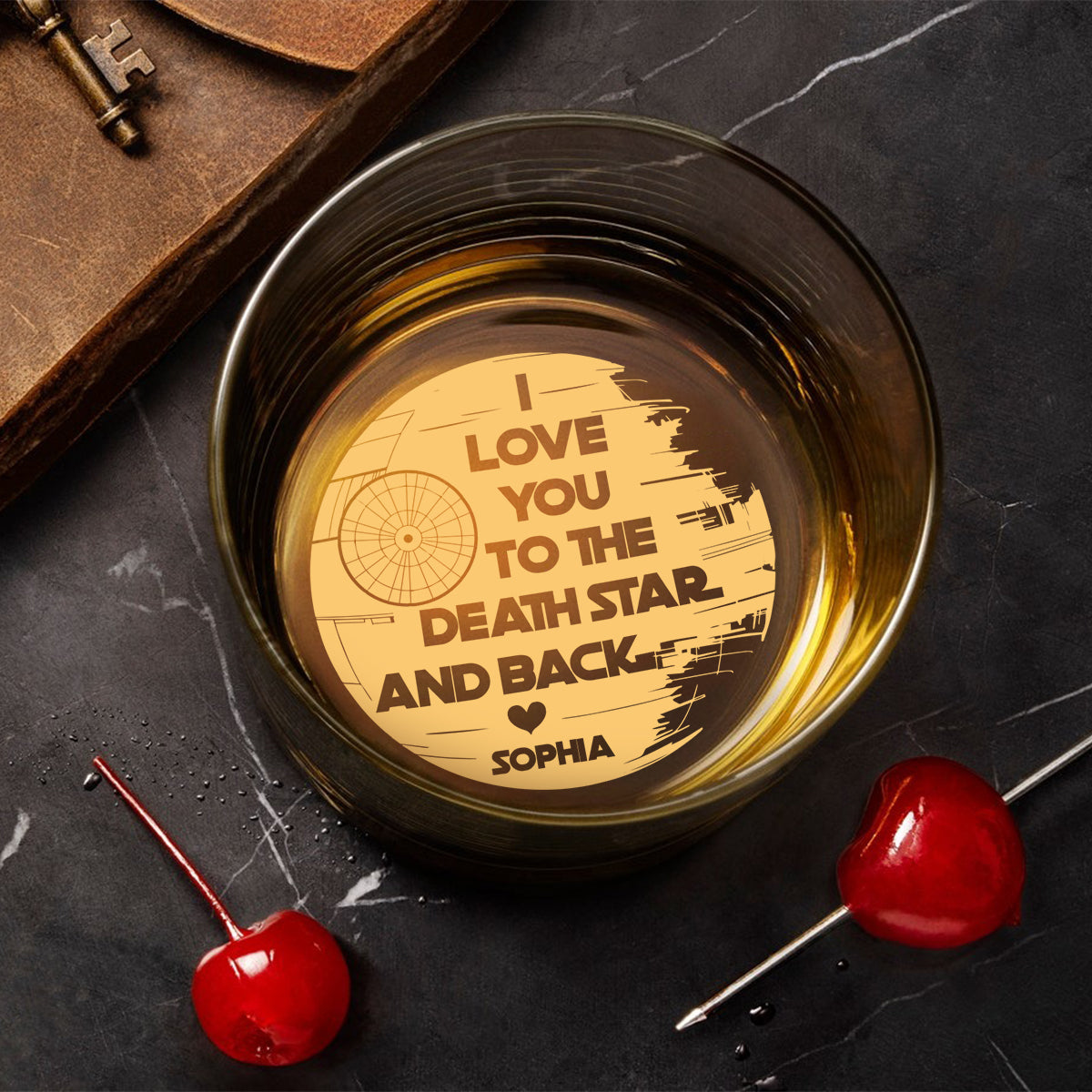I Love You To The Death Star And Back - Personalized The Force Engraved Whiskey Glass