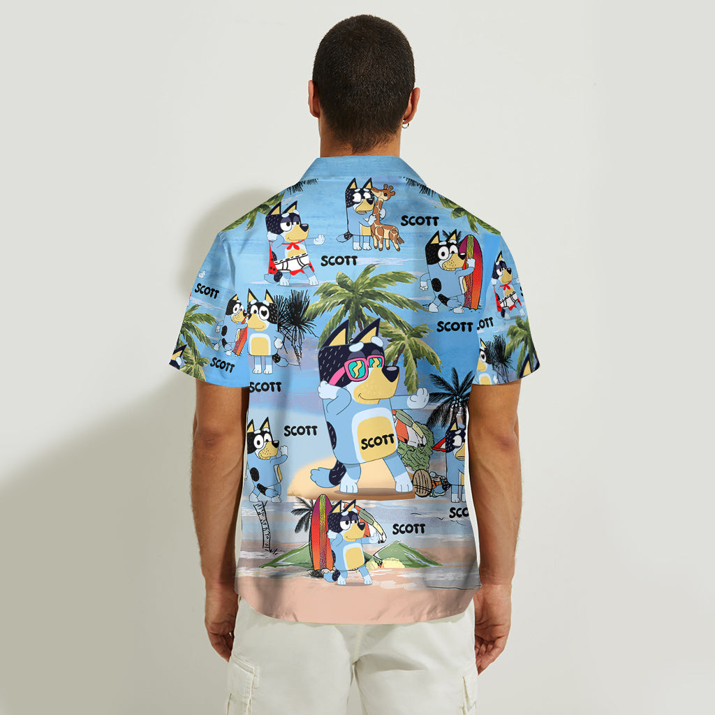 Cool Dad Vintage Retro Beach - Personalized Father Hawaiian Shirt