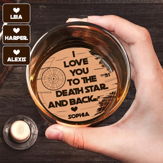 I Love You To The Death Star And Back - Personalized The Force Engraved Whiskey Glass