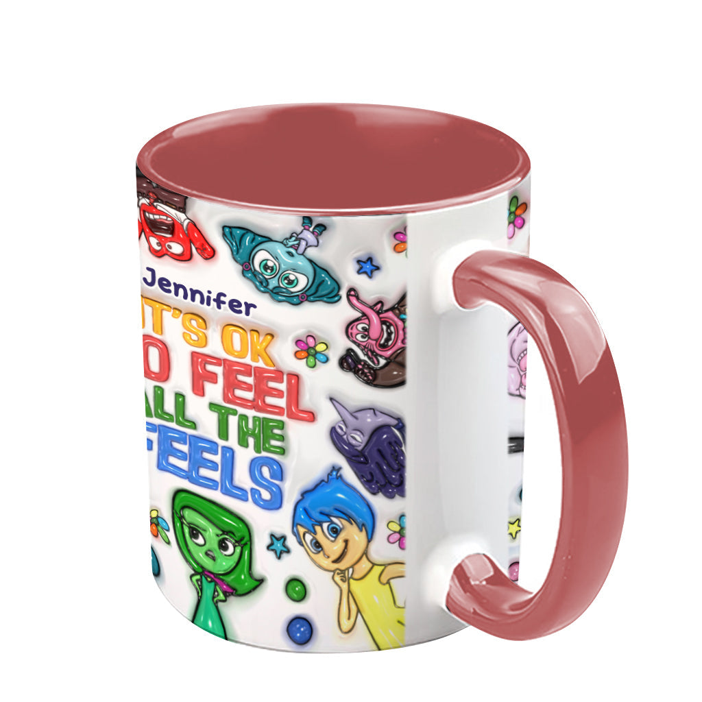 It's Ok To Feel All The Feels - Personalized Accent Mug