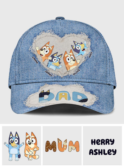 Cool Dad Cool Mom Blue Dog - Personalized Father Classic Cap