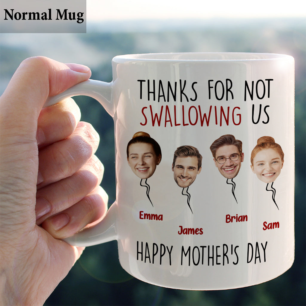 Thanks For Not Swalling Us - Personalized Mother Mug