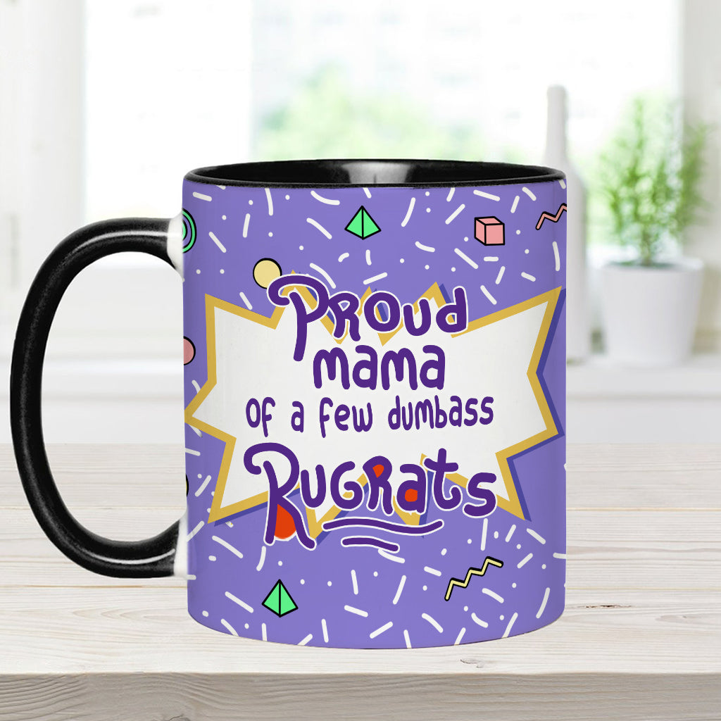 Proud Mama Of A Few Kids - Personalized 90's Cartoon Accent Mug