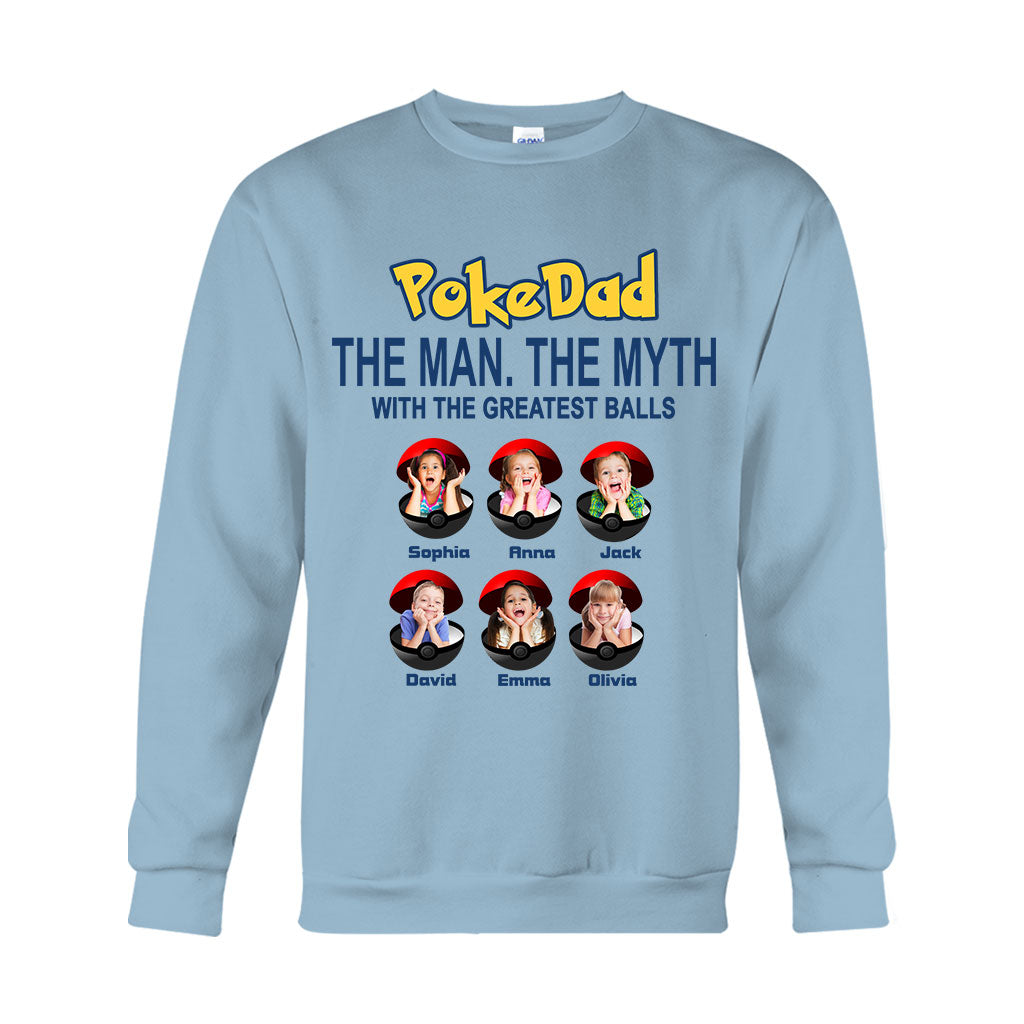 Pokedad The Man The Myth Any Title - Personalized Monster Trainer T-shirt And Hoodie