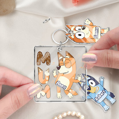 Cool Mom Dad Nana - Personalized Mother Keychain with Charms