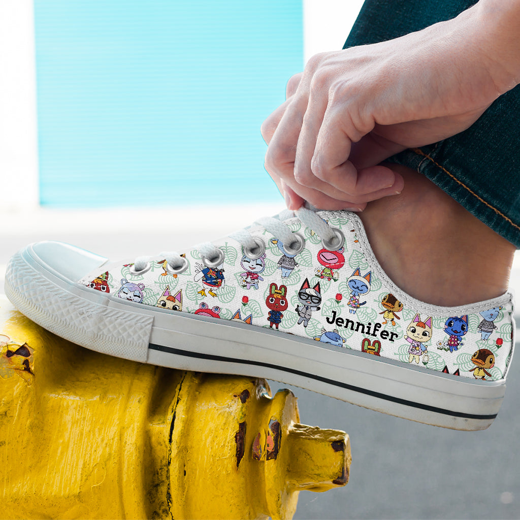 Island Critters Villagers Pick Me Up - Personalized Animal Farm Low Top Shoes