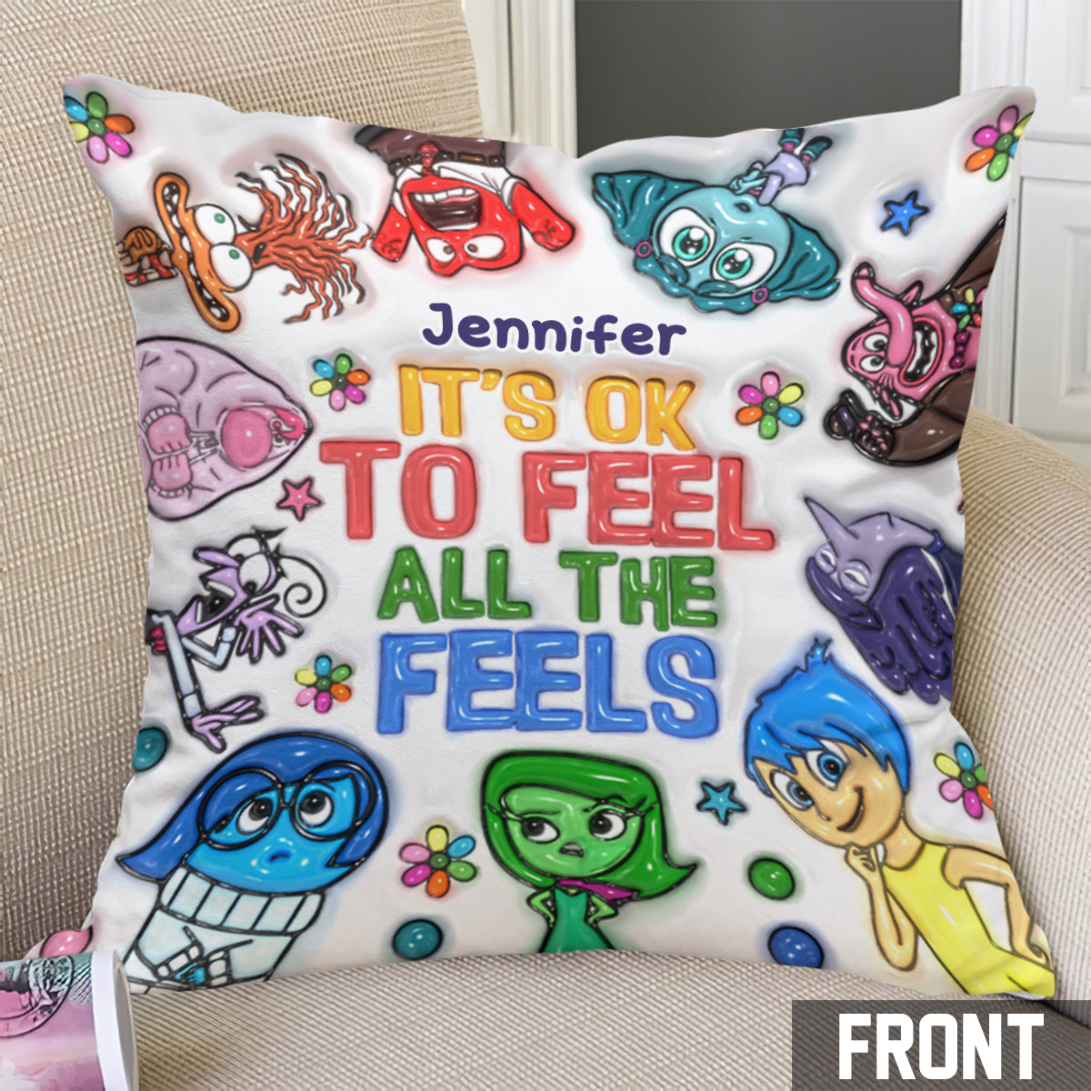 It's Ok To Feel All The Feels - Personalized Throw Pillow