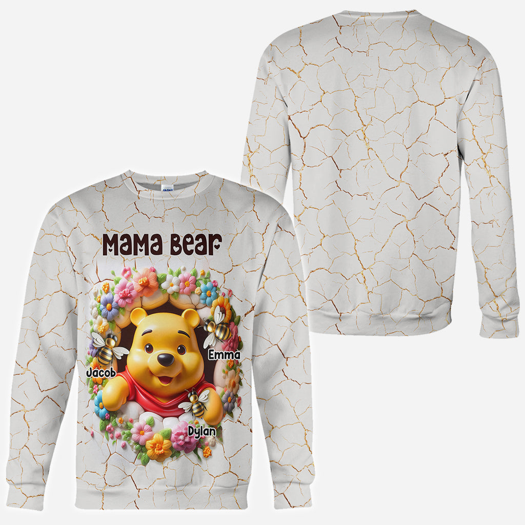 Mama Bear With Bees - Personalized Mother All Over Shirt