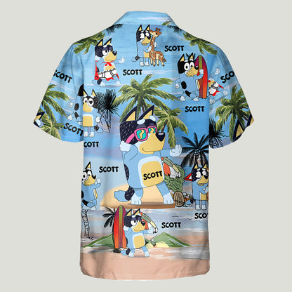 Cool Dad Vintage Retro Beach - Personalized Father Hawaiian Shirt