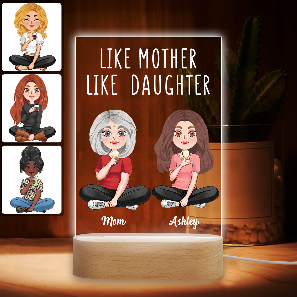 Like Mother Like Daughter - Personalized Mother Shaped Plaque Light Base